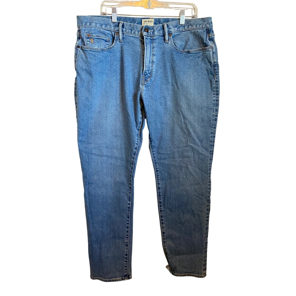 Todd Snyder‎ Mens Slim Fit Stretch 5-Pocket Jeans Blue Medium Wash 38x32